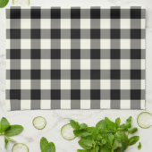 Gingham Pattern Kitchen Towel in Black and White Theedoek (Gevouwen)