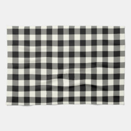 Gingham Pattern Kitchen Towel in Black and White Theedoek