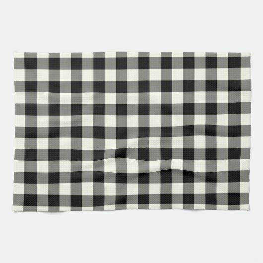 Gingham Pattern Kitchen Towel in Black and White Theedoek (Horizontaal)