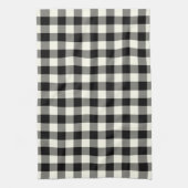 Gingham Pattern Kitchen Towel in Black and White Theedoek (Verticaal)