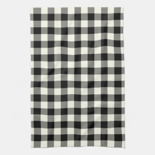 Gingham Pattern Kitchen Towel in Black and White Theedoek