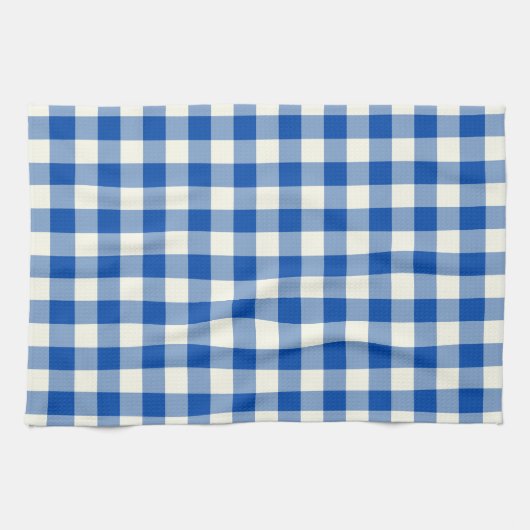Gingham Pattern Kitchen Towel in Cobalt Blue Theedoek (Horizontaal)