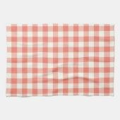 Gingham Pattern Kitchen Towel in Coral Theedoek (Horizontaal)