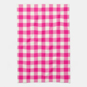 Gingham Pattern Kitchen Towel in Hot Pink Theedoek (Verticaal)