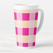 Gingham Pattern Latte Mok (Rechterhoek)