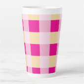 Gingham Pattern Latte Mok (Voorkant)