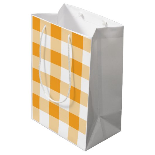 Gingham Pattern Medium Cadeauzakje (Achterkant Gekanteld)