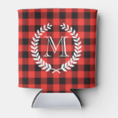 Gingham Pattern Monogram Blikjeskoeler (Voorkant)