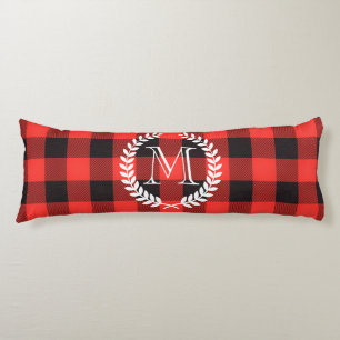 Gingham Pattern Monogram Lichaamskussen