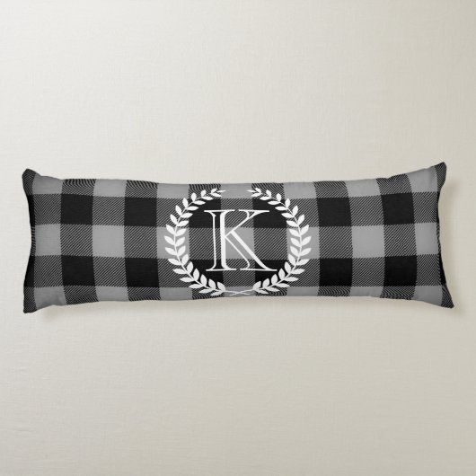 Gingham Pattern Monogram Lichaamskussen (Achterkant)