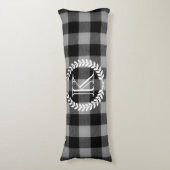 Gingham Pattern Monogram Lichaamskussen (Voorkant Verticaal)