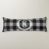 Gingham Pattern Monogram Lichaamskussen (Voorkant)