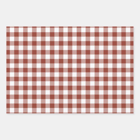 Gingham Pattern Set Herfst Holiday Inpakpapier Vel (Voorkant 2)