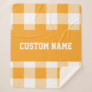 Gingham Pattern Sherpa Deken