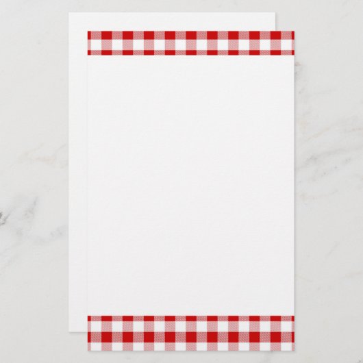 Gingham Pattern Stationery Briefpapier (Voorkant / Achterkant)