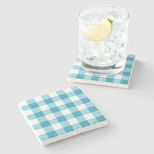 Gingham Pattern Stenen Onderzetter