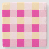 Gingham Pattern Stenen Onderzetter (Voorkant)