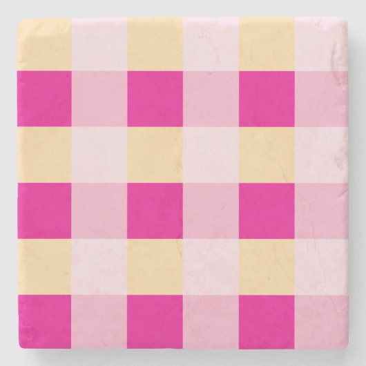 Gingham Pattern Stenen Onderzetter (Voorkant)