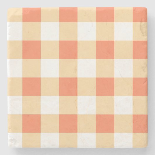 Gingham Pattern Stenen Onderzetter (Voorkant)