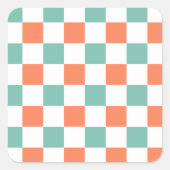 Gingham Pattern Vierkante Sticker (Voorkant)