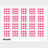 Gingham Pattern Vierkante Sticker (Vel)