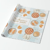 Gingham Pattern Waterverf gebak bakken Bakkerij Cadeaupapier (Uitgerold)