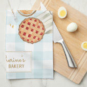 Gingham Pattern Waterverf gebak bakken Bakkerij Theedoek (Quarter Fold)