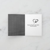 Gingham Pawprint Heart for Loss of Pet Cat Kaart (Binnen)