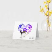 Gingham Pawprint Heart for Loss of Pet Cat Kaart (Gele Bloem)