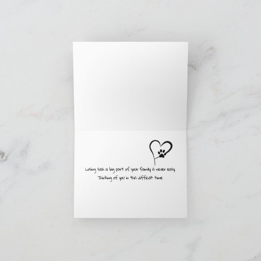 Gingham Pawprint Heart for Loss of Pet Cat Kaart (Binnen)