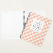 Gingham Peach en White Super Homeschool mama Planner (Display)
