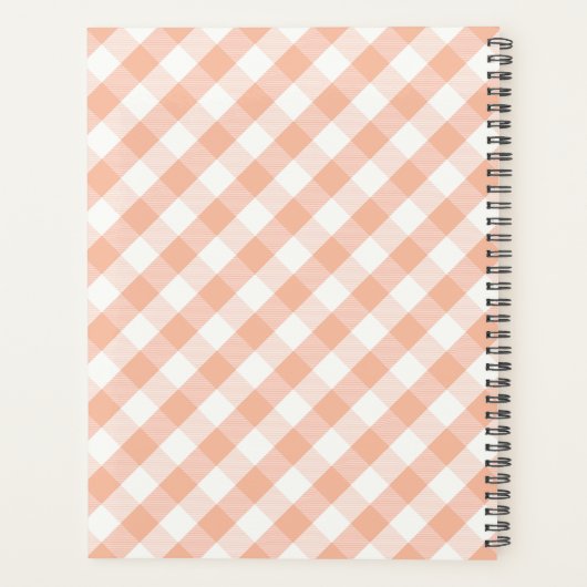 Gingham Peach en White Super Homeschool mama Planner (Achterkant)