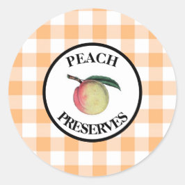 Gingham Peach Preserve Ronde Sticker