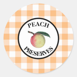Gingham Peach Preserve Ronde Sticker