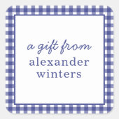 Gingham Personalized Gift Stickers (Voorkant)