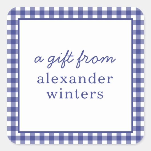 Gingham Personalized Gift Stickers (Voorkant)