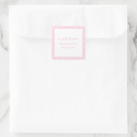 Gingham Personalized Gift Stickers (Tas)
