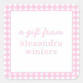 Gingham Personalized Gift Stickers (Voorkant)