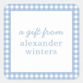 Gingham Personalized Gift Stickers (Voorkant)