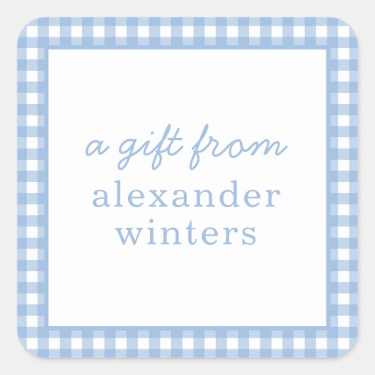 Gingham Personalized Gift Stickers (Voorkant)