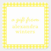 Gingham Personalized Gift Stickers (Voorkant)