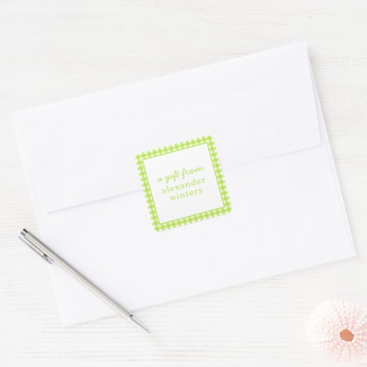 Gingham Personalized Gift Stickers (Envelop)