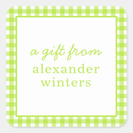 Gingham Personalized Gift Stickers