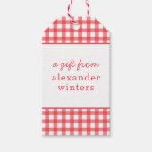 Gingham Persoonlijke Gift-Labels Cadeaulabel (Voorkant)