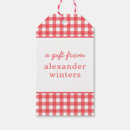 Gingham Persoonlijke Gift-Labels Cadeaulabel