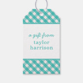 Gingham Persoonlijke Gift-Labels Cadeaulabel (Voorkant)