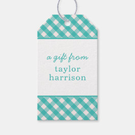 Gingham Persoonlijke Gift-Labels Cadeaulabel