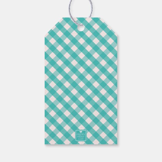Gingham Persoonlijke Gift-Labels Cadeaulabel (Achterkant)