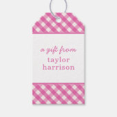 Gingham Persoonlijke Gift-Labels Cadeaulabel (Voorkant)