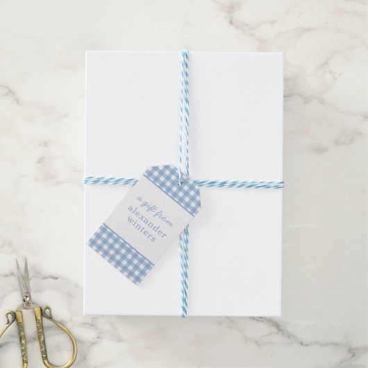 Gingham Persoonlijke Gift-Labels Cadeaulabel (Met Touw)